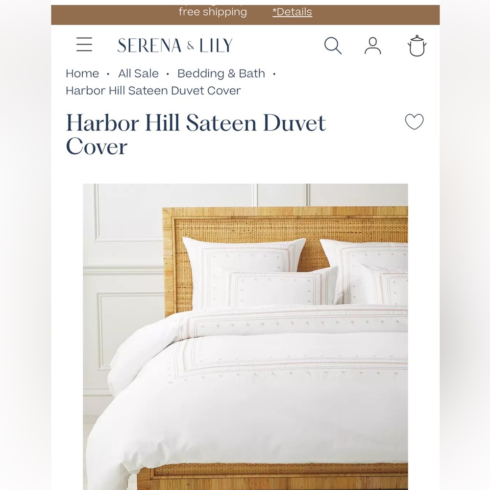 SERENA & LILY Harbor Hill Vintage King Duvet Cover.